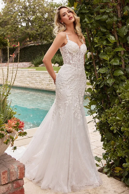 Lace Applique Mermaid Wedding Dress by Ladivine CDS432W